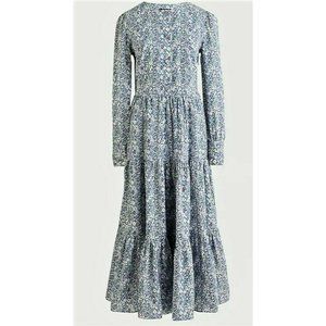 J.Crew Liberty of London Tall Long Tiered June's Meadow Floral Dress  Size 6